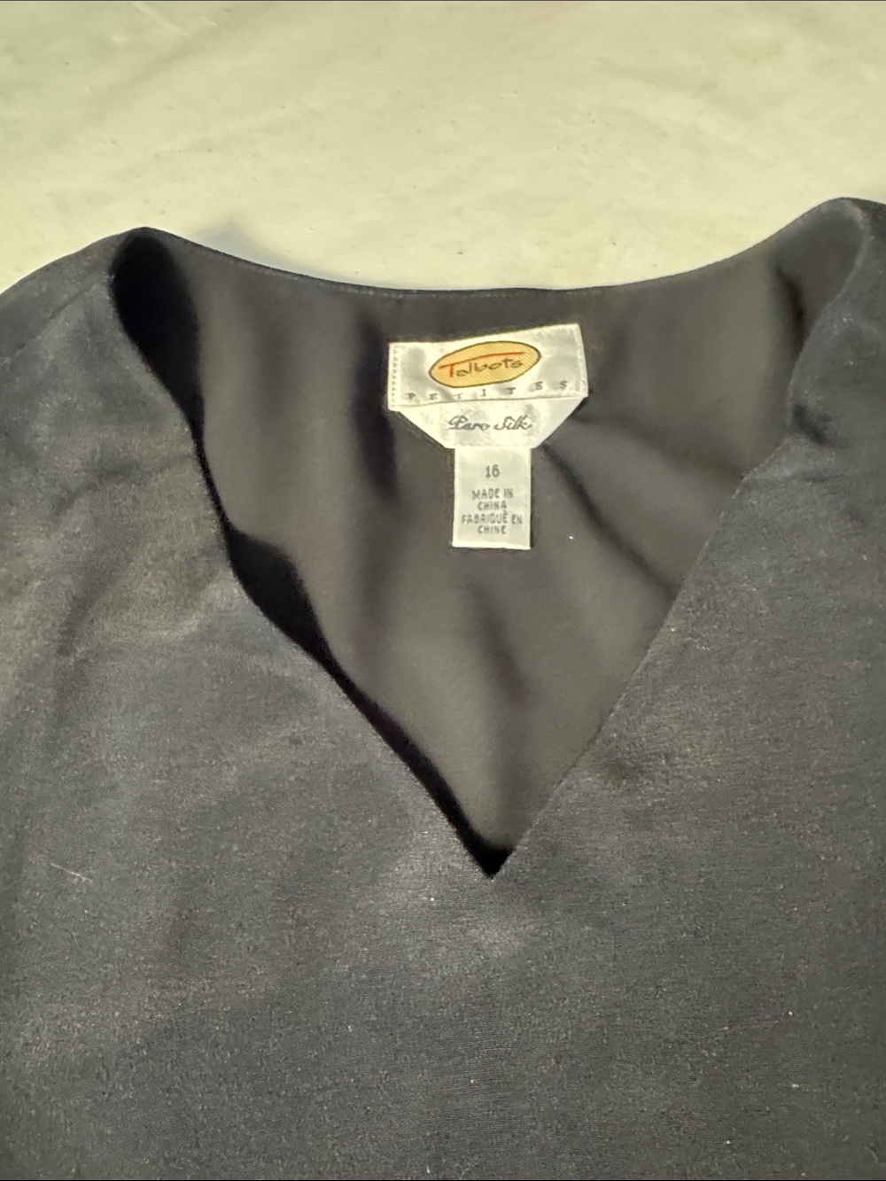 Talbots size 16 Pure Silk blouse. Zipper side and button on cuffs